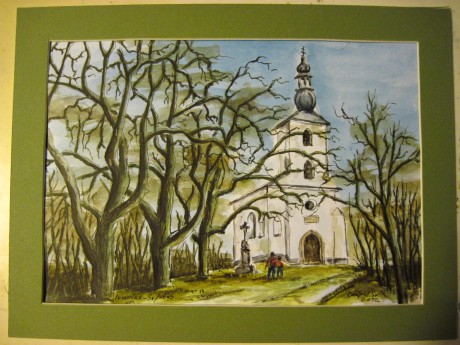 akvarel - Ivančice - sv.Jakub